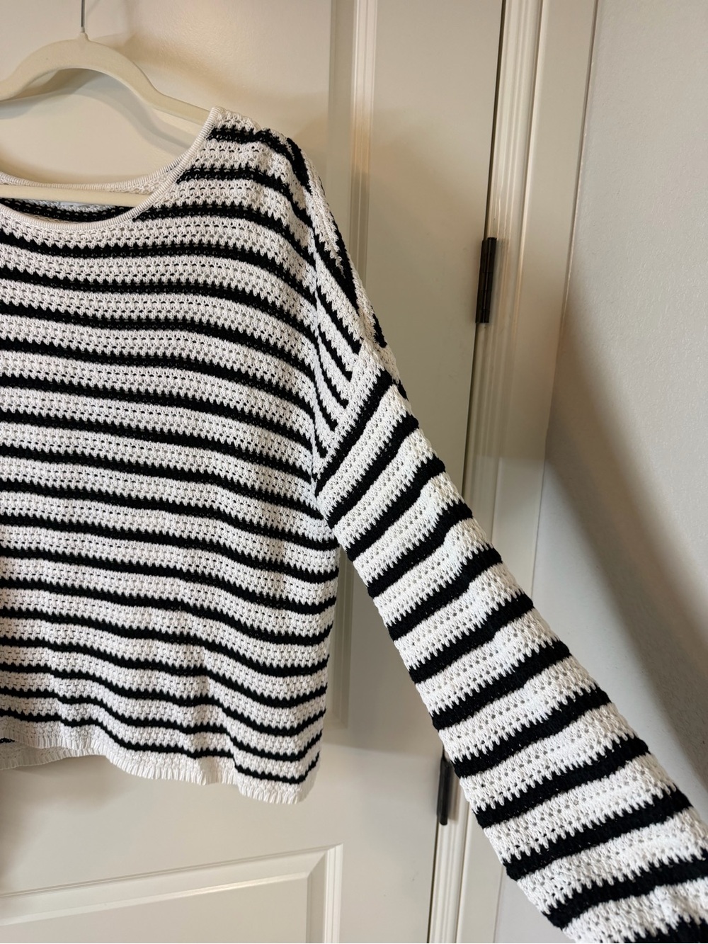 BLU PEPPER Striped Black and White Boatneck Sweater - Women - Picture 4 of 7